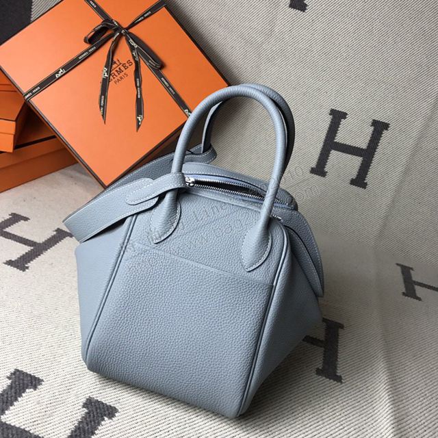 Hermes女包 愛馬仕手提包 Lindy包 togo皮單肩斜挎包 J7亞麻藍 大小號  td1240